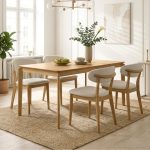 ALVA 4 Seater Dining Set-Beech - Image 2