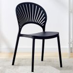 EUGINE Designer Plastic Chair-Black