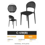 EUGINE Designer Plastic Chair-Black - Image 5