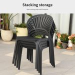 EUGINE Designer Plastic Chair-Black - Image 3
