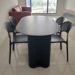 EUGINE 6 Seater Sintered Stone Dining Set-Black - Image 9