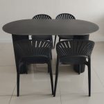 EUGINE 6 Seater Sintered Stone Dining Set-Black - Image 8