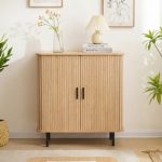 EVALIS Sliding Door Compact Side Board-Oak