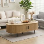 EVALIS 120cm Oval Coffee Table-Oak