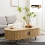 EVALIS 120cm Oval Coffee Table-Oak - Image 4