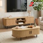 [Package] EVALIS 150cm 2 In 1 Living Set-Oak
