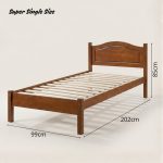 GARDA Super Single Wooden Bedframe-Dirty Oak - Image 3