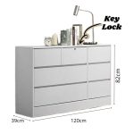 HAZEL 7 Drawer Chest With Key Lock-White - Image 3