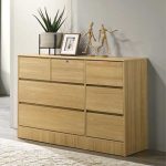 HAZEL 7 Drawer Chest With Key Lock-Oak - Image 2