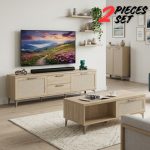 [Package] HOSHI 180cm 2 In 1 Living Set-Oak