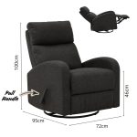 JASON Pull Handle Swivel Recliner-Grey - Image 7