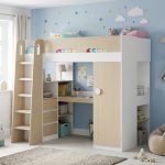 JOLT Multipurpose Loft Bed-Oak+White - Image 2