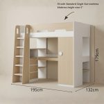 JOLT Multipurpose Loft Bed-Oak+White - Image 5