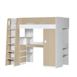 JOLT Multipurpose Loft Bed-Oak+White - Image 4