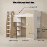 JOLT Multipurpose Loft Bed-Oak+White - Image 3