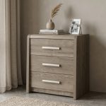 LENAR 3 Drawer Chest-Grey Oak - Image 2
