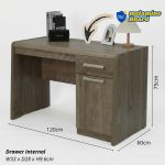 LENAR 120cm Melamine Top Study Desk-Grey Oak - Image 3