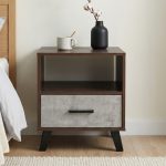 Pair of LIETO 1 Drawer Bedside Table-Walnut