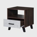 Pair of LIETO 1 Drawer Bedside Table-Walnut - Image 3
