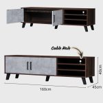 LIETO 160cm TV Cabinet-Walnut - Image 4