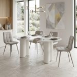 LULLABY 4 Seater Sintered Stone Dining Set-3 Colors