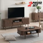 [Package] MALMU 180cm 2 In 1 Living Set-Walnut