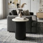 MANTOVA Round Terrazzo Top Side Table-3 Colors - Image 3