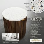 MANTOVA Round Terrazzo Top Bedside Table-3 Colors - Image 4