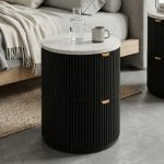 MANTOVA Round Terrazzo Top Bedside Table-3 Colors - Image 2