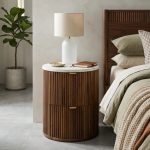 MANTOVA Round Terrazzo Top Bedside Table-3 Colors - Image 5