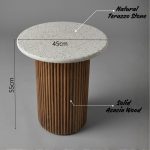 MANTOVA Round Terrazzo Top Side Table-3 Colors - Image 5