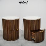 MANTOVA Round Terrazzo Top Bedside Table-3 Colors - Image 9