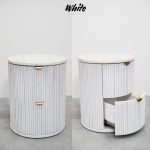 MANTOVA Round Terrazzo Top Bedside Table-3 Colors - Image 8