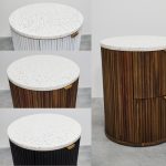 MANTOVA Round Terrazzo Top Bedside Table-3 Colors - Image 7