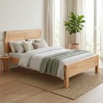 MERANO Full Solid Wood Queen & King Size Bed Frame-Natural - Image 4