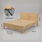 MERANO Full Solid Wood Queen & King Size Bed Frame-Natural - Image 5