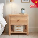 MERANO Full Solid Wood Bedside Table-Natural