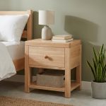 MERANO Full Solid Wood Bedside Table-Natural - Image 2