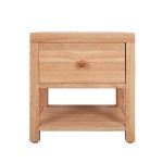 MERANO Full Solid Wood Bedside Table-Natural - Image 5