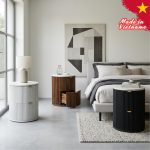 MANTOVA Round Terrazzo Top Bedside Table-3 Colors