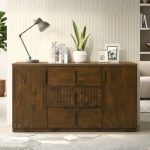 NAVONA 160cm Wooden Sideboard-Rustic Walnut