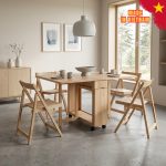 PAVIA 4 Seater Foldable Dining Set-Natural