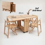 PAVIA 4 Seater Foldable Dining Set-Natural - Image 3