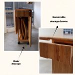 PAVIA 4 Seater Foldable Dining Set-Natural - Image 6