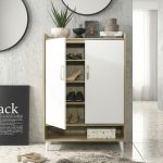 PIETRA 2 Door Shoe Cabinet-Oak+White - Image 2
