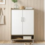 PIETRA 2 Door Shoe Cabinet-Oak+White