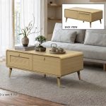 PODERE 100cm Coffee Table-Oak - Image 2