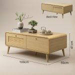 PODERE 100cm Coffee Table-Oak - Image 4