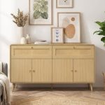 PODERE 160cm 4 Door 2 Drawer Sideboard-Oak