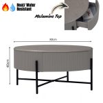 QUADRO D80cm Melamine Top Round Coffee Table-Grey - Image 12